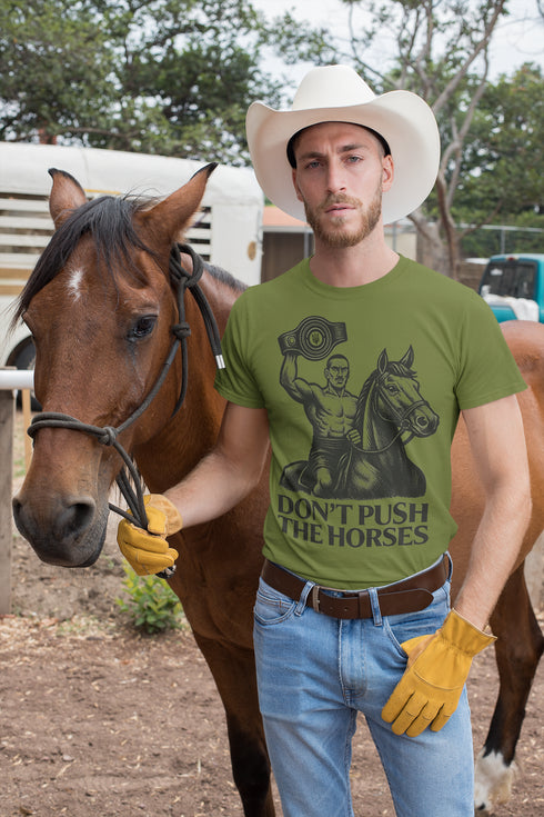 Don’t Push the Horses Shirt • Funny Ukrainian T-Shirt • Ukraine Quote Tee • Ukrainian Gift for Him or Her • Ukraine Slang Shirt • Made in USA