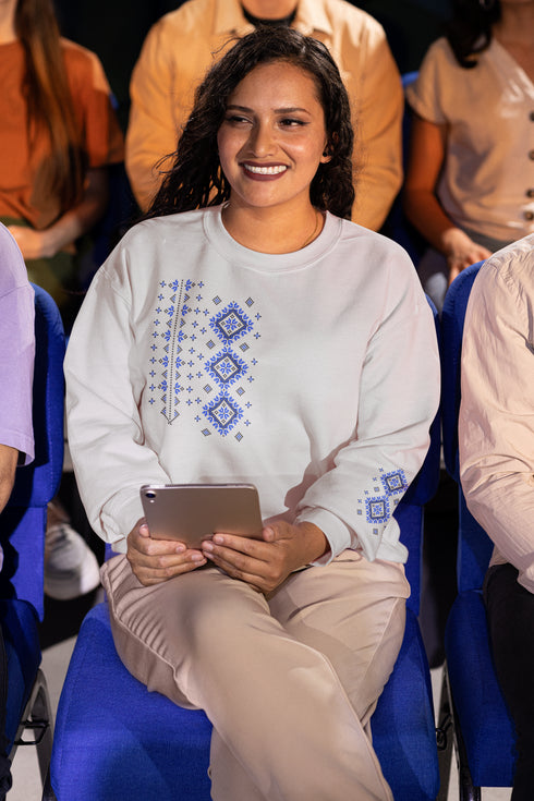 Ukrainian Sweatshirt, Ukrainian Ornament Embroidery Style Vinyl Sweatshirt, Ukrainian Gift, Ukrainian Motives Sweatshirt, Ukraine Shirts