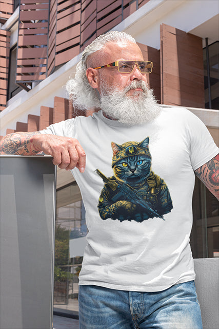 Ukrainian Military Warrior Cat T-Shirt