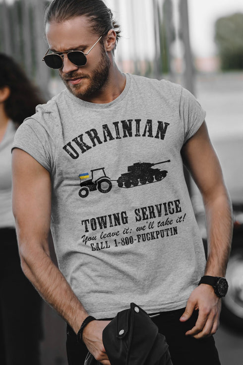 Ukrainian Towing Service Ukraine Army Military Stand With Ukraine T shirts Ukraine Farmers Motivational Patriotic Shirts