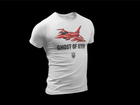 Ghost of Kyiv Ace Pilot Military T shirt Ukrainian Army Hero Stand With Ukraine Trident T shirt