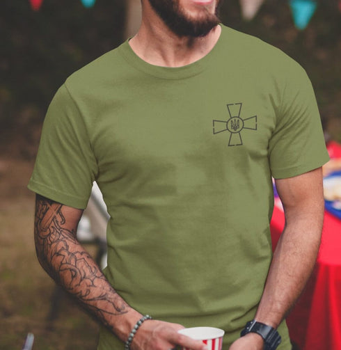 Ukraine T shirt Military Cross Volodymyr Zelenskyy Military Army T-Shirt Stand With Ukraine