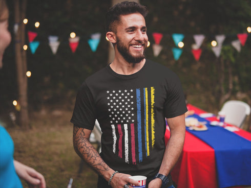 Ukraine T-Shirt Ukraine Flag American Flag T shirt Support Ukraine Shirt Stand With Ukraine USA Ukraine Flag