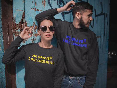 Ukrainian Sweatshirt, Be Brave Like Ukraine, Ukrainian Gift, Ukraine Trident Sweatshirt, Ukrainian Sweatshirt, Ukraine Brave