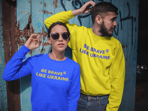 Ukrainian Sweatshirt, Be Brave Like Ukraine, Ukrainian Gift, Ukraine Trident Sweatshirt, Ukrainian Sweatshirt, Ukraine Brave