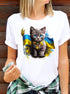 Ukrainian t-shirt Gift Ukrainian Kitty T-Shirt with Flag Adorable Feline Design on Soft Cotton Tee