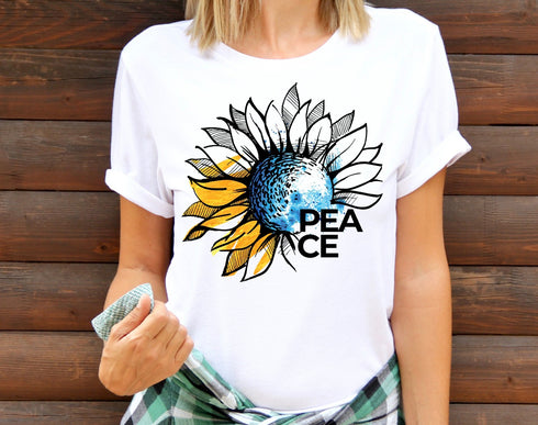 Ukrainian Sunflower Peace Patriotic Ukraine T-shirt
