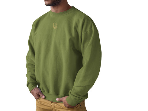 Ukrainian Trident Golden Vinyl Logo Patriotic Unisex Sweatshirt