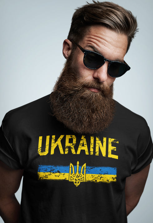Ukrainian T-Shirt with Ukraine Flag and Trident Patriotic Ukraine T-shirt