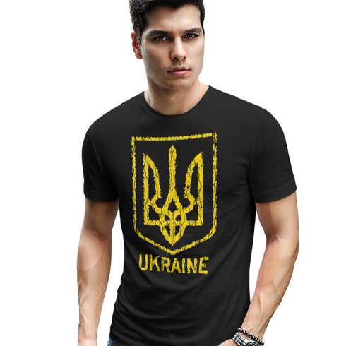 Ukrainian T-Shirt with Ukraine Flag and Trident Patriotic Ukraine T-shirt
