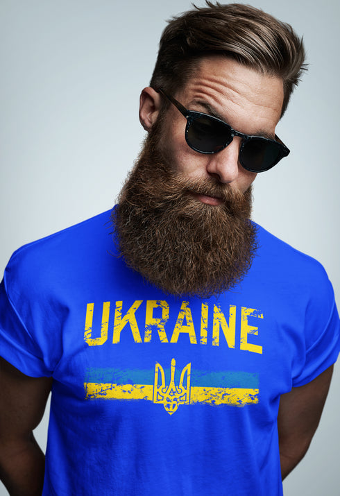 Ukrainian T-Shirt with Ukraine Flag and Trident Patriotic Ukraine T-shirt