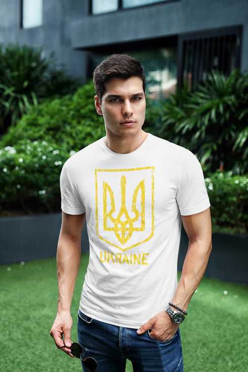 Ukrainian T-Shirt with Ukraine Flag and Trident Patriotic Ukraine T-shirt